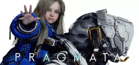 Key art officiel de Pragmata montrant Hugh et l'androïde Diana sur la base lunaire.