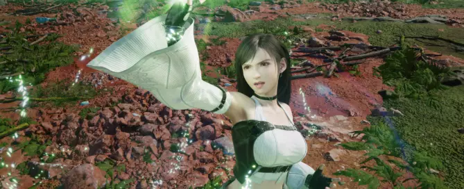 Final Fantasy VII Revelation — Tifa in her Black Mage outfit, the FITS system in action