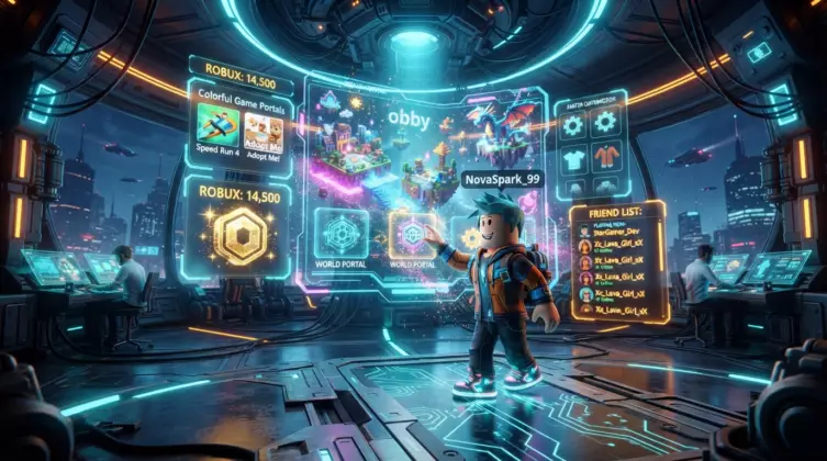 Interface du tableau de bord Roblox pour les joueurs débutants