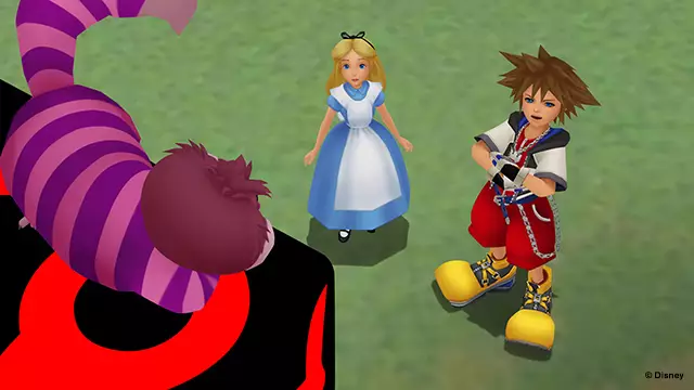 Sora au pays des merveilles avec le Chat du Cheshire