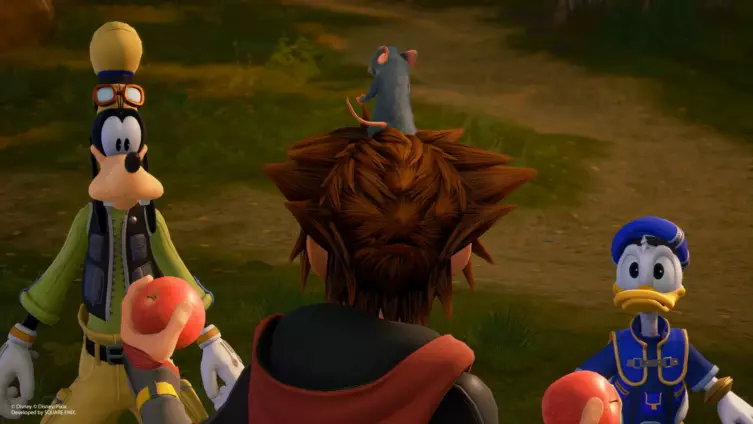Sora accompagné du Petit Chef Rémy de Ratatouille