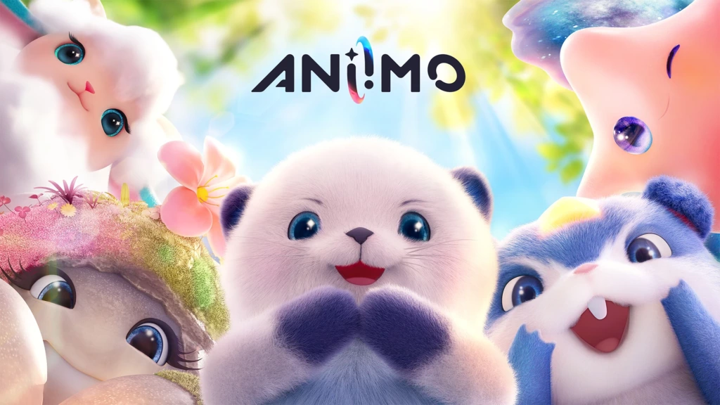 Several Aniimo creatures shown close up around the game logo