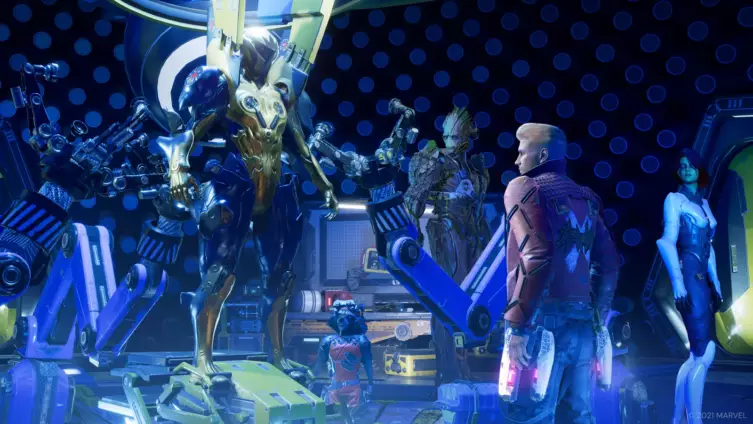 Star-Lord et son équipe dans Marvel's Guardians of the Galaxy