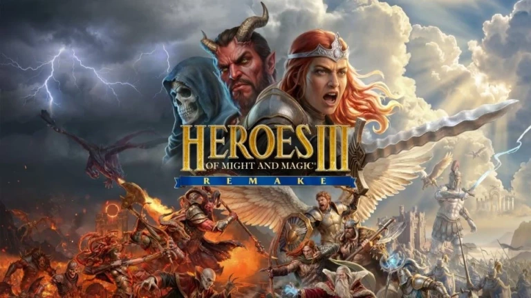 Illustration officielle de Heroes of Might and Magic III Remake avec Catherine et plusieurs créatures