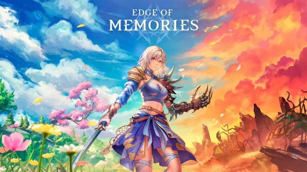 Visuel officiel d’Edge of Memories présentant Eline dans l’univers fantastique du jeu.