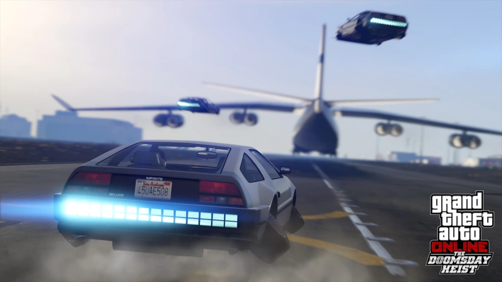 Capture officielle de Grand Theft Auto V montrant Los Santos et son ambiance urbaine