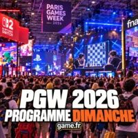 Illustration de la Paris Games Week 2026 du dimanche, avec Brawl Stars, une finale d’échecs et Fortnite.