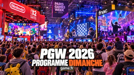 Illustration de la Paris Games Week 2026 du dimanche, avec Brawl Stars, une finale d’échecs et Fortnite.