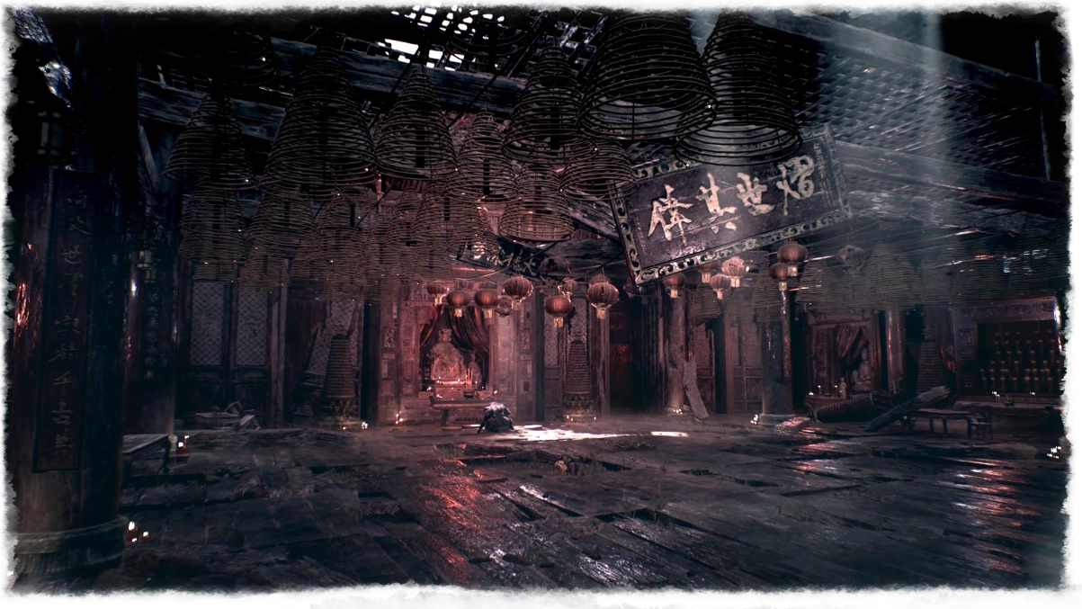 Capture officielle de Phantom Blade Zero montrant un temple dans l’univers du jeu.