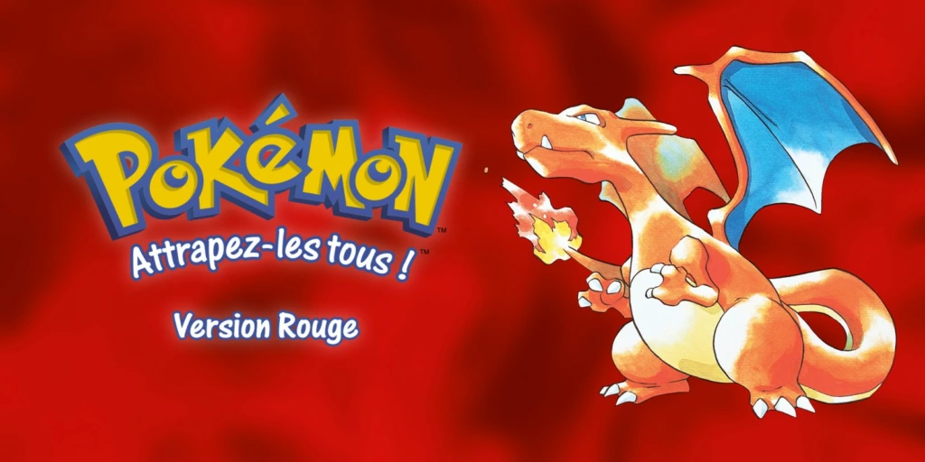 Visuel officiel Nintendo de Pokémon Version Rouge avec Dracaufeu