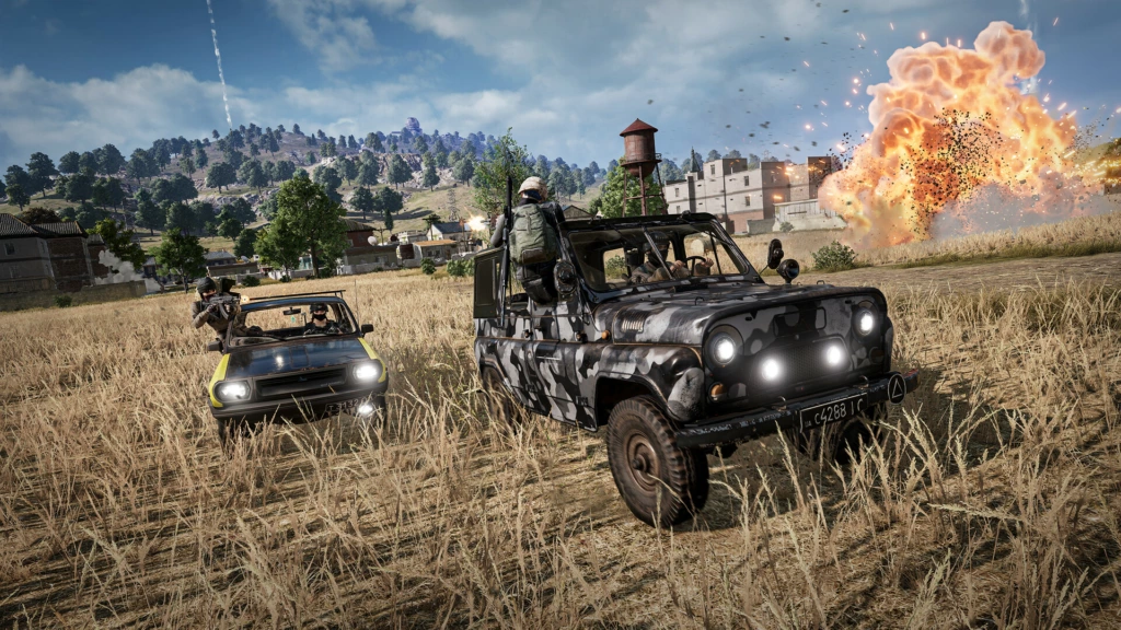 Capture officielle de PUBG Battlegrounds montrant une carte de battle royale