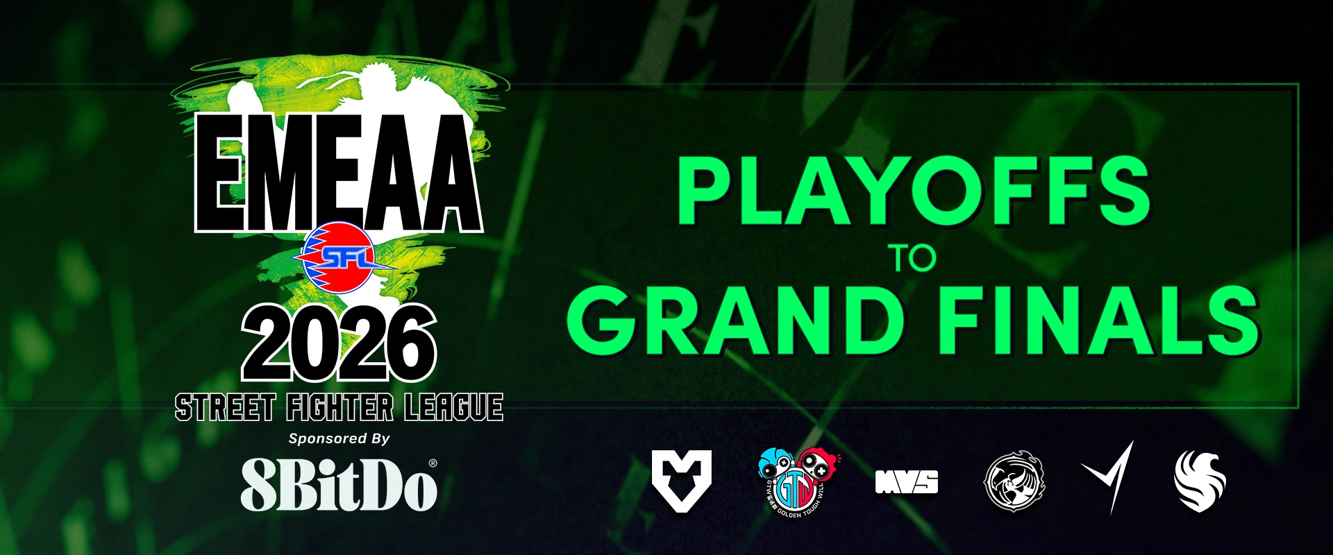 Visuel officiel annonçant les playoffs EMEAA 2026 de Street Fighter League.